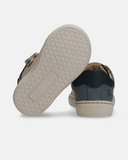 Sneakers primi passi in pelle e nabuk con zip