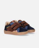 Sneakers bambino in pelle con doppio velcro