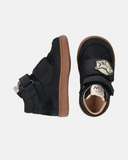 Sneakers alte bambino in nabuk con doppio velcro