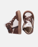 Sneakers alte bambino in pelle e camoscio con dettagli a contrasto