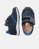 Sneakers bambino in nabuk e tessuto con maxi velcro