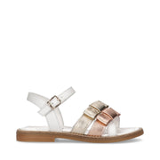 Leather sandals with duo of bows