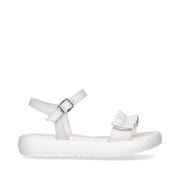 Minimal leather sandals with accessory