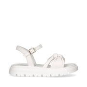 Minimal leather sandals with bow on the front