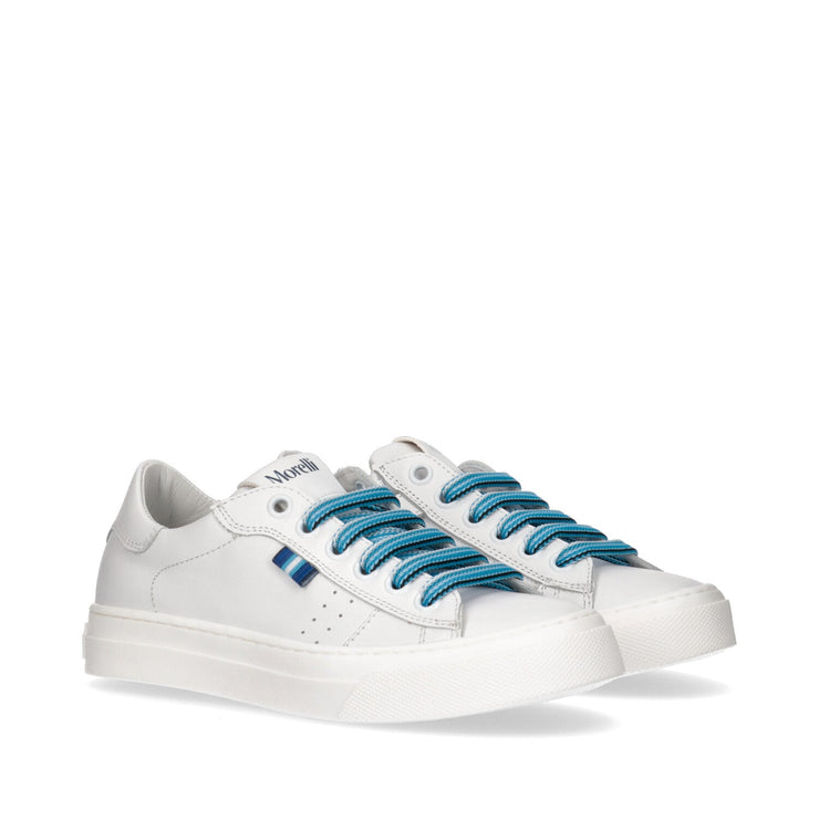 Sneakers da ragazzo total white con dettagli a contrasto - M4B9-52564-1251100-