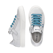 Sneakers da ragazzo total white con dettagli a contrasto