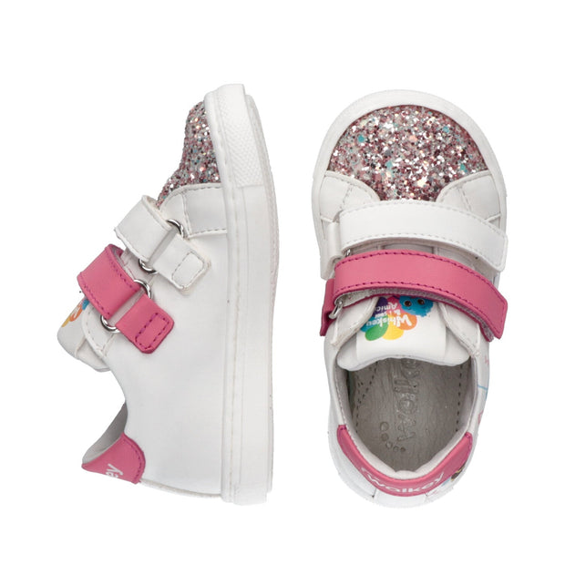 Sneakers da bambina con punta in glitter