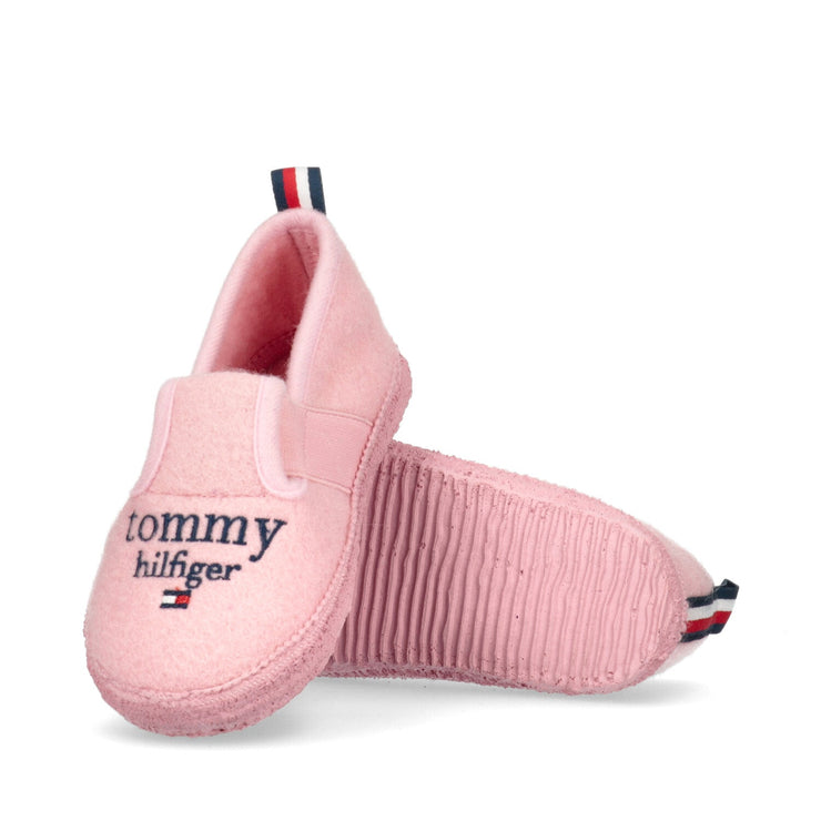 Felt girl's slippers with logo
