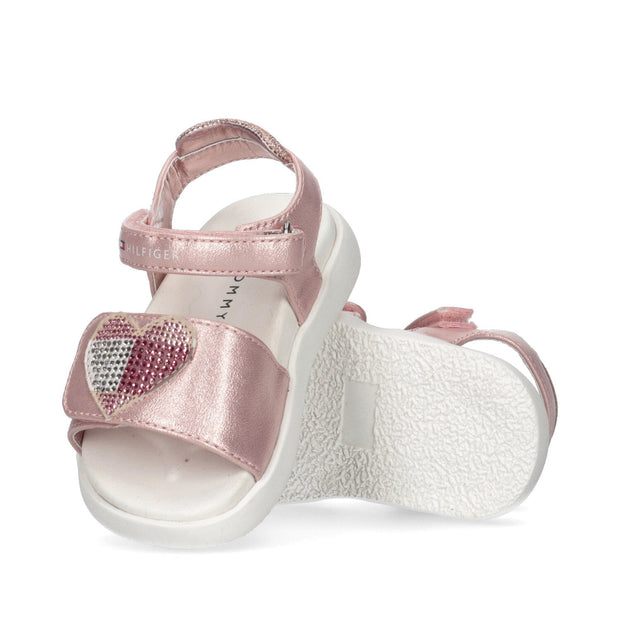 Girls’ sandals with bright hearts