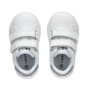 Sneakers in ecopelle doppio strappo e logo laterale