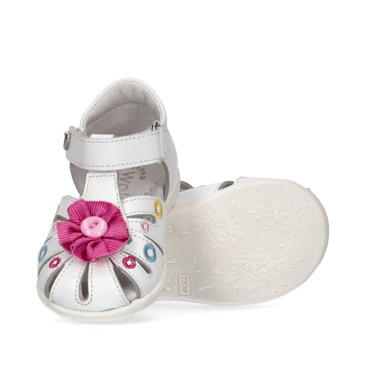 Sandals for girls in multicolor leather