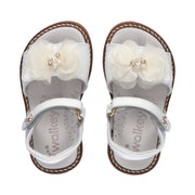 Sandali da bambina con fiore in raso