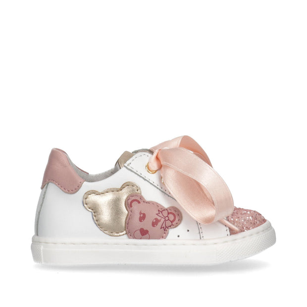 Girls' sneakers with two-tone teddy bear