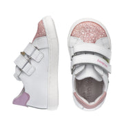 Sneakers da bambina con ciliegie e punta in glitter