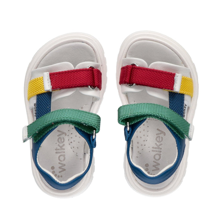 Sandali da bambino multicolor con doppio strappo