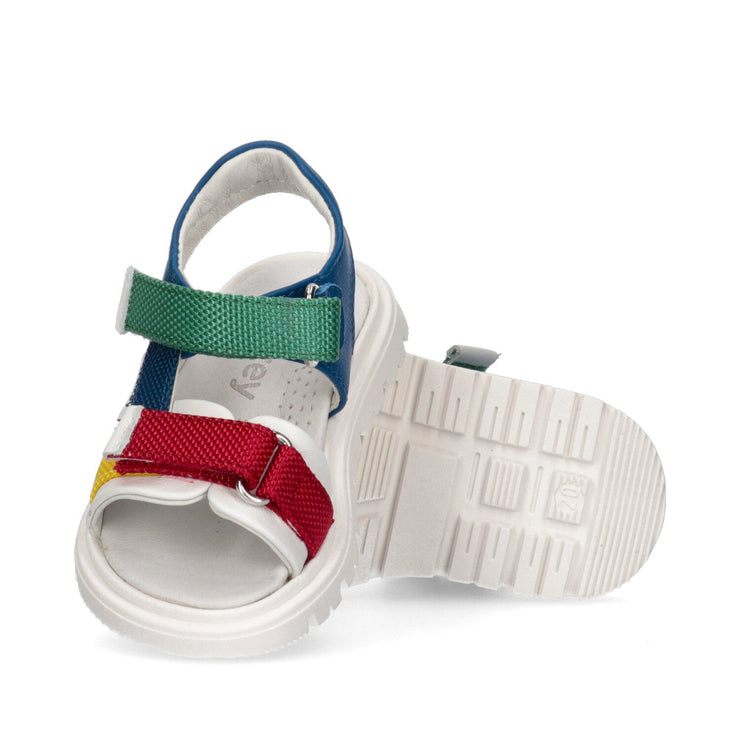 Sandali da bambino multicolor con doppio strappo