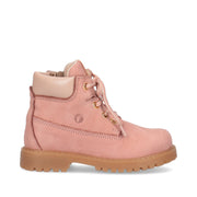 Walkey boots in pink nubuck and tone-on-tone laces