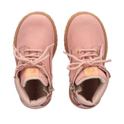 Walkey boots in pink nubuck and tone-on-tone laces