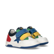 Sneakers da bambino in pelle multicolor con doppio velcro - Y1B9-42903-0516Y913